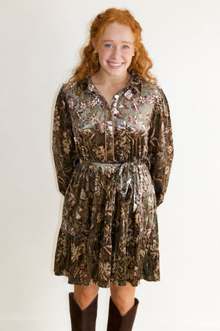 Sunday In Autumn Velvet Dress