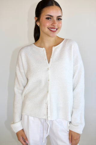 Newport Cardigan In Ivory